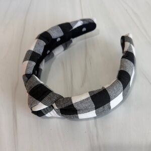 LELE SADOUGHI BUFFALO PLAID KNOTTED HEADBAND Hair Accessory Preppy Coquette